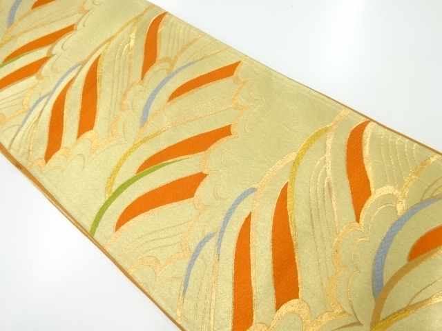 アンティーク　雲に波模様織出し袋帯（材料）